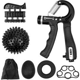 Fortalecedor de Agarre de Mano,6 en 1 Ejercitador de Dedos y Mano, Kit de Entrenamiento de Fuerza de Agarre de Mano, Entrenador de Fuerza de Agarre Kit de Entrenamiento para Desarrollo Muscular