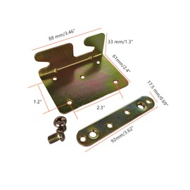 Heavy Duty Non-Mortise Bed Rail Brackets, Universal Wooden Bed Rail Fittings with Screws, Wood Beds Frame Hardware Bracket Connectors for Headboards, Foot-Boards Replacement (Screws Included, 4 Pack)
