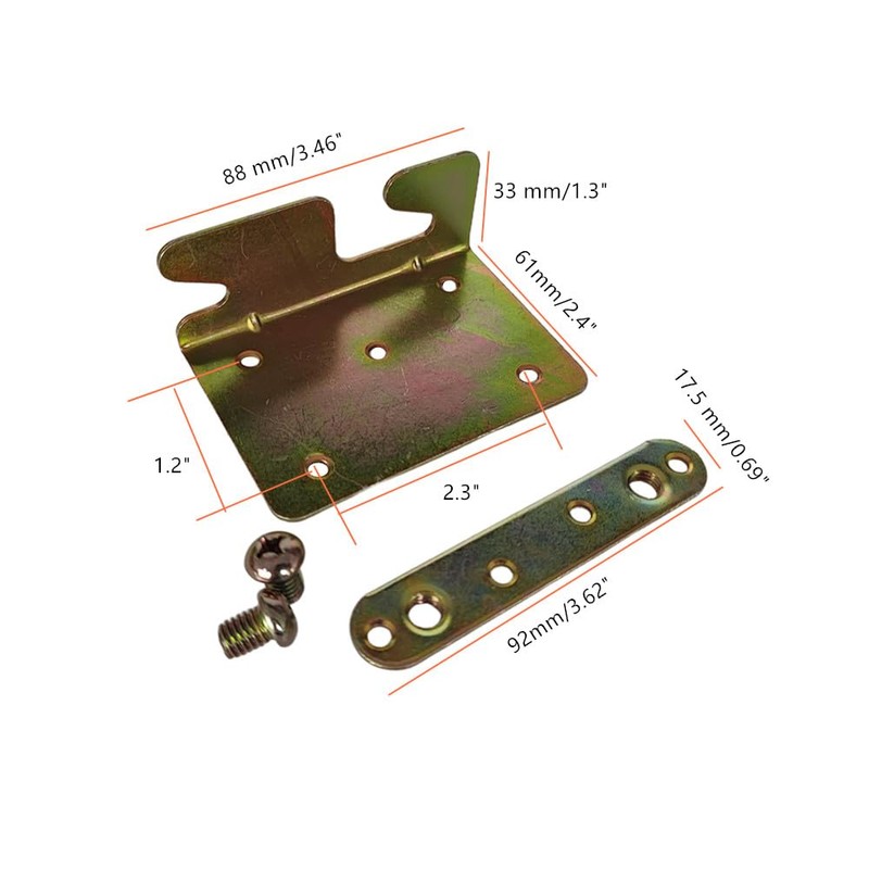 Heavy Duty Non-Mortise Bed Rail Brackets, Universal Wooden Bed Rail