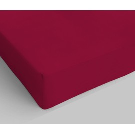 Max Color Cotton Fitted Sheet, Double, Burgundy