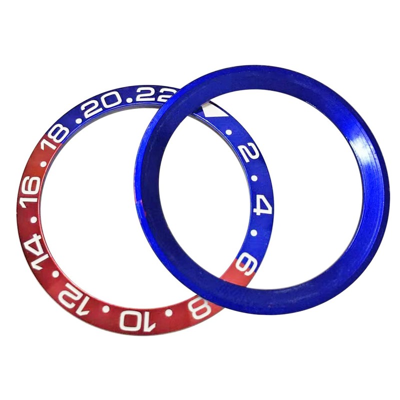 Watch Bezel Insert Blue Black Red 38mm Ceramic Bezel Aluminum