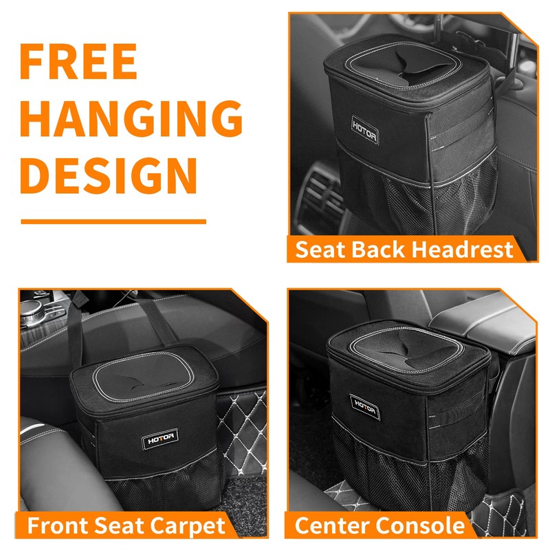 HOTOR Car Bin, Leak-Proof Car Bin for Tidy Use, Foldable