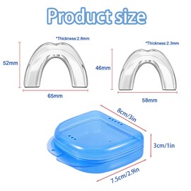 SSKHE 4 x Mundschutz zum Zähneknirschen verhindert Bruxismus und Zahnbeißen, mit Reiseetui, 2 Arten von Mundschutz zum Schlafen