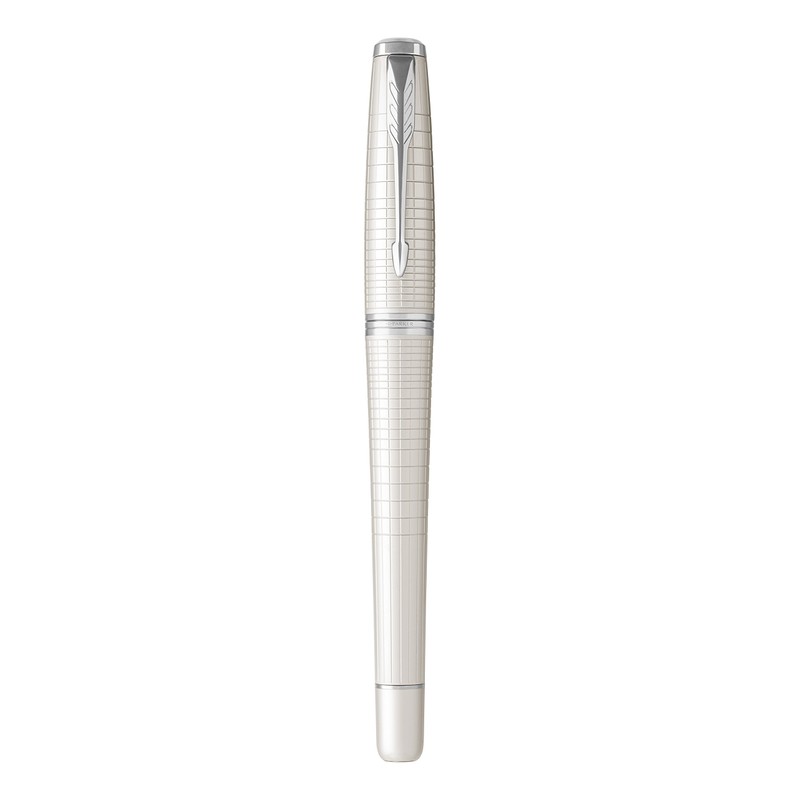 Parker Urban Fountain Pen, Premium Pearl Metal Chiselled with Medium