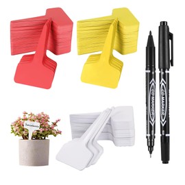 Pack of 60 Plant Signs with 2 Markers, Plant Signs for Labelling, Plastic Plant Signs, Plant Signs Weatherproof for Gardens, Orchards or Farms (Multicoloured 10 x 2 cm)