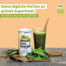 Organic Green Bowl Smoothie Powder [Regional from Germany] Green Superfood Powder with Barley Grass, Wheatgrass, Alfalfa and Many Other Superfoods (200 g)