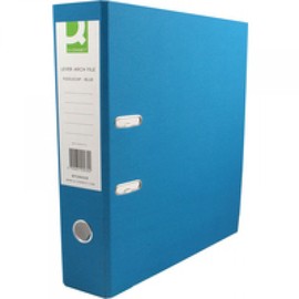 Q-Connect Paper-Backed Blue Lever Arch Foolscap File