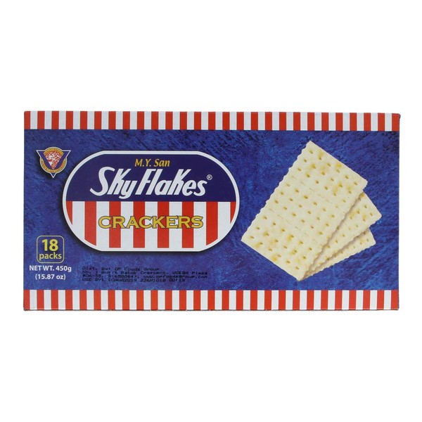 M.y San Skyflakes Saltine Crackers Pack of Two Boxes 15.87 Ox Per Box or 18 Individual Packs Per Box