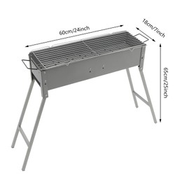 Portable BBQ Grill with Sable Stand,24 * 7 * 25 Inches,Durable Charcoal Grill for Outdoor Cooking, Picnics, Large Grilling Area,Folding Camping Grills with Adjustable Height 3.15-3.94 Inch
