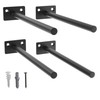 LEOPO Black 4 Pack-8 inch Floating Shelf Bracket, Hidden Brackets