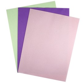 KCS 3 piezas de tela de punto de cruz de 12 x 18 pulgadas (30 x 45 cm) de algodón con abalorio de 16 quilates (lavanda, rosa y verde claro)
