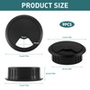 Pack of 9 Desk Cable Tidy, Plastic Cable Grommet, Black