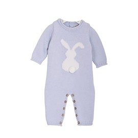 Minora Knitted Unisex Romper for Baby Boys and Girls Overalls Newborn Winter Rabbit Patterned 0-12 Months, blue