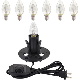 Himalayan Salt Lamp Cord, with Dimmer Switch,Christmas Bulb,Salt Lamp Cord with Dimmer Control and Base Assembly,6 Feet,E12 Base for Himalayan Salt Lampsand with 2 Free 15W Bulbs for Salt Lamp