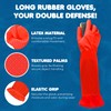 SunGrow 22" Long Rubber Gloves for Dog and Cat Bath,