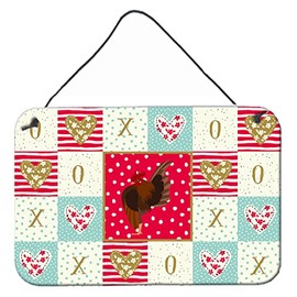 Caroline's Treasures CK5269DS812 Malaysian Serama Chicken Love Wall or Door Hanging Prints, Red Aluminum Metal Sign Kitchen Wall Bar Bathroom Plaque Home Decor, 8x12, Multicolor