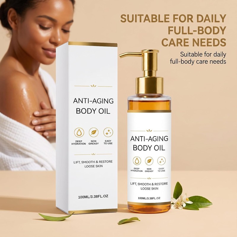 Aceite corporal antiedad Skincu, aceite masaje hidratante piel seca (2PCS)