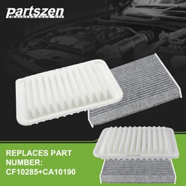 partszen CF10285 Cabin & Engine Air Filter Fit for Toyota Corolla Matrix Yaris 2007-2019 for Scion xD iM 2006-2014 for Pontiac Vibe 2009-2010 Replace CA10190 87139-YZZ08
