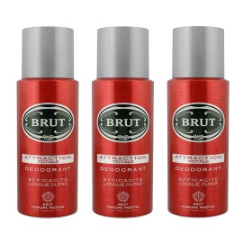 BRUT Attraction Totale Style Deodorant Spray for Men 6.7oz / 200ml per bottle - 2 Bottles