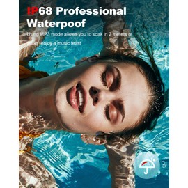 FEICO Bone Conduction Wireless Open-Ear Headphones, Bluetooth 5.3 with Mic - MP3 Play Built-in 32GB Memory, IP68 Waterproof Underwater Headphones for Swimming Sports