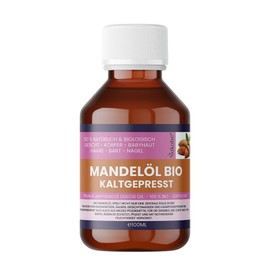 Natives Bio-Mandelöl Kaltgepresst – Premium Massage-, Haut- & Haarpflegeöl - Aromatherapie - Nagelpflege - ohne Zusätze - Nakobe (100ml)