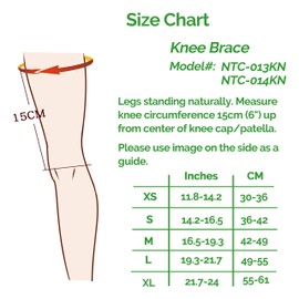 NeoTech Care Knee Support Brace, Bamboo Fiber, Gray (Size L, 1 Pair)