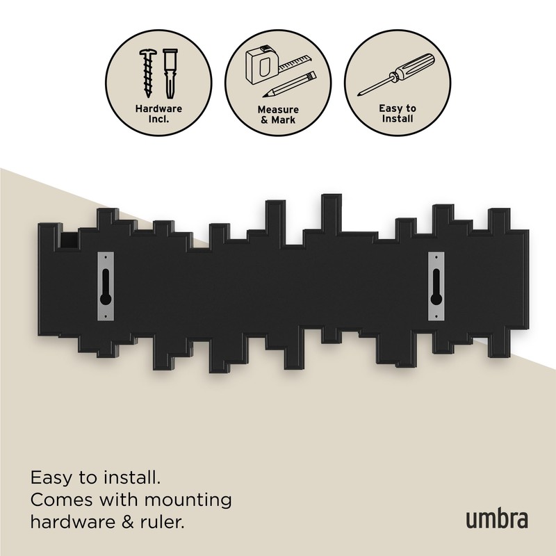 Umbra Sticks Wall-Mounted Coat Rack Rail Hook with 5 Retractable