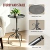Round Side Table, Small Metal Drink Table for Small Spaces,