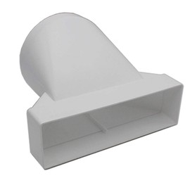 Kair Ducting Adaptor 204mm x 60mm to 125mm - 5 inch Rectangular to Round Straight Channel Connector for Converting to Different Size Duct Systems