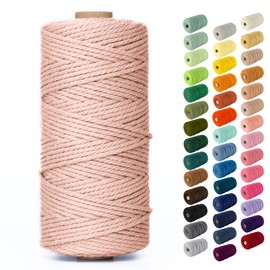 Nook Theory Macrame Cord - 3mm 109 Yards Cotton Rope, 4mm 5mm Yarn, String for Crafts, Perfect for Macrame Wall Hanging and Boho Decorations (Pearl)