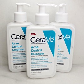 CERAVE ACNE CONTROL CLEANSER 2% SALICYLIC ACID ACNE TREATMENT 8 OZ LOT OF 3