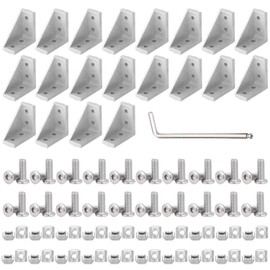 20Set 2040 Corner Bracket Connector for 2040 Aluminum Extrusion Accessories Silver (2040 Silver C)