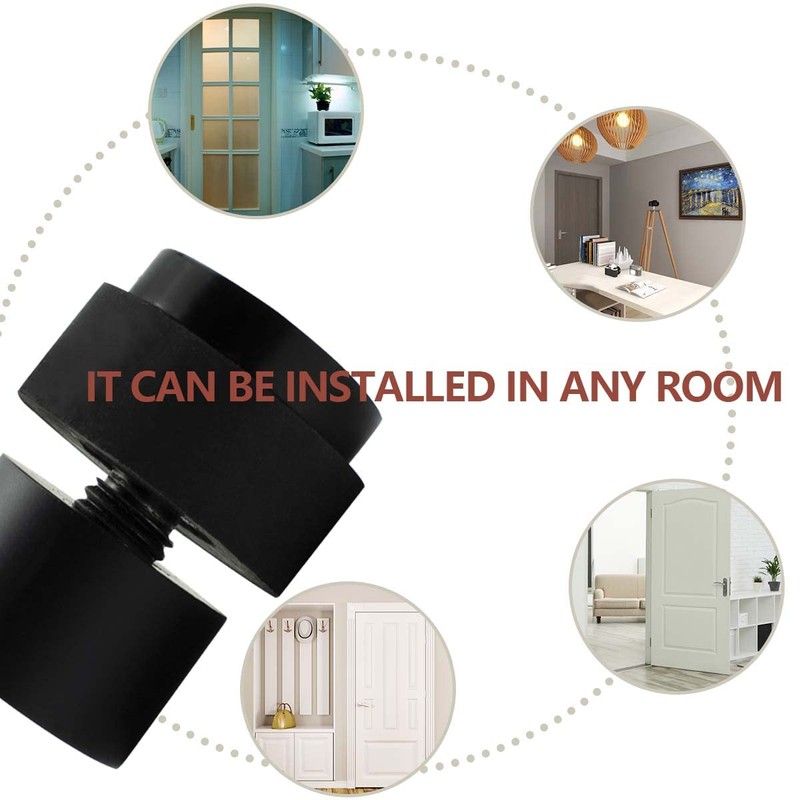 SANATO Black Cylindrical Floor Mounted Stainless Steel 304 Door Stop