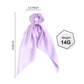 2 PCS Hair Scrunchies Scarf Hair Ribbon Satin Silk Elastic Hair Tie Bow Bands Large Ponytail Holder Accessories for Women Girls