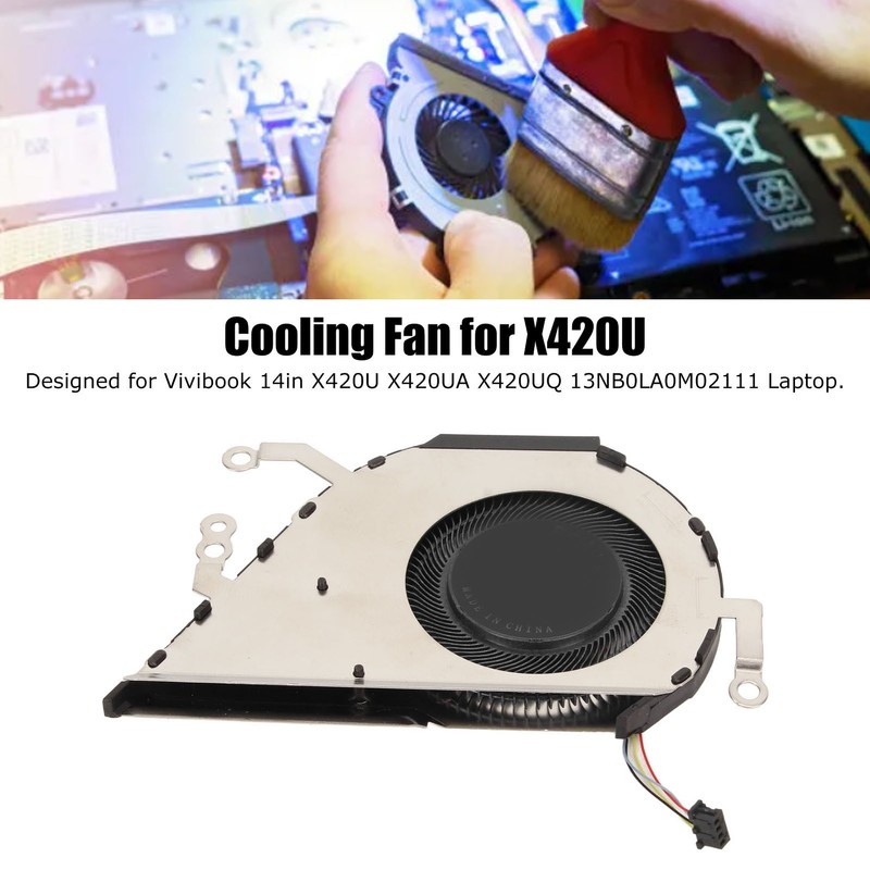 Laptop Cooling Fan 4Pin Connector Aluminum Alloy ABS Light Small