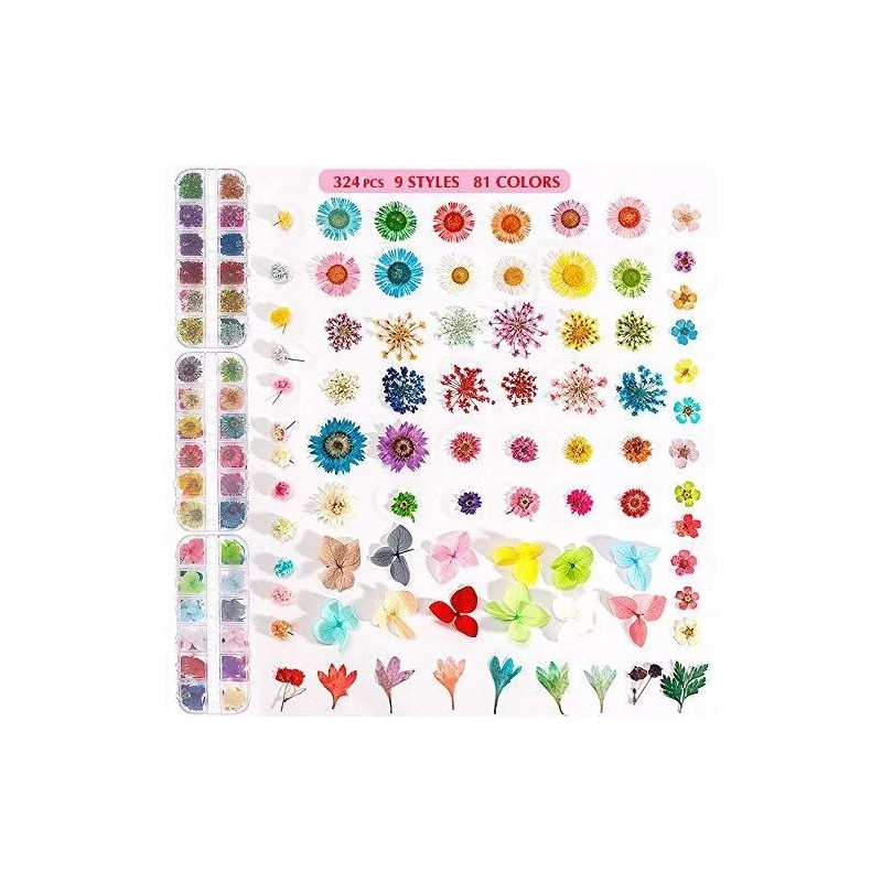 Ywli Flores Secas Para Decoracion De Uñas 324 Piezas Manicura