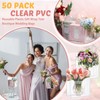 LEIFIDE 50 Pcs Clear Gift Bags with Handles Plastic PVC