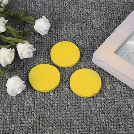 50pcs Wooden Colorful Discs, Unfinished Blank Counting Wood Slices for Wedding Décor, DIY Art Craft, Ornaments, Scrapbook, Plaques (Yellow-Round)