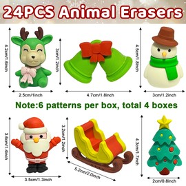 YeahBoom Children's Eraser, 30 Pieces Children's Eraser, Soft Eraser, Christmas Eraser, Mini Eraser, 2B Soft School Eraser Set, Eraser Cube for Children, Children's Party Bag Gift