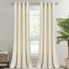 StangH Soft Ivory Velvet Curtains 102 inches Long 2 Panels