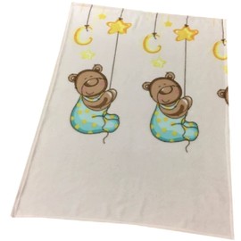 EXKLUSIV HEIMTEXTIL Baby Blanket Wool Blanket Fleece Crawling Blanket Cuddly Blanket Baby Blanket 75 x 100 cm Bear