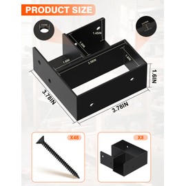 Heavy Duty Workbench Bracket Kit, 8 Pcs 3-Way Right Angle Corner Brackets for DIY Custom Workbenches, Work Tables, Garage Shelves, Many Other Wooden Projects, Fits 1.6"x3.6" Wood