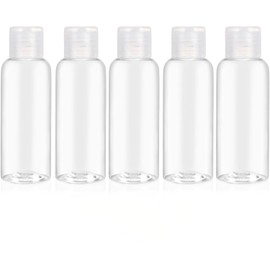Triko Paquete de 5 Botellas de Viaje de Plástico 3.4 Onzas Aprobadas por la TSA, Botellas para Artículos de Tocador, Aceites Portátil, Botellas para Shampú Sin Fugas, Frascos para Viaje (100 ml)