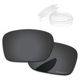 PapaViva Replacement Lenses & Nose Pad for Oakley Holbrook Metal OO4123 Black Grey - Polarized