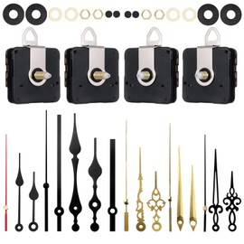 AUXSOUL 34pcs Clock Mechanism Kit Clock Movement Parts Replacement Repair Tools Silent Sweep Custom Clock Quartz Wall Clocks Motor Mechanisms Long Shaft Complete Kit(Black)