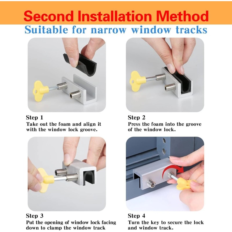 Tahikem Window Safety Locks Adjustable Sliding Door Window Security Locks