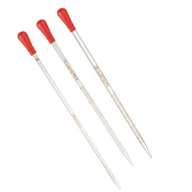 PATIKIL Graduated Dropper Pipettes Kit, 3 Pack 0.1ml/0.5ml/1ml Borosilicate Glass Pipette with Rubber Squeeze Bulb for Transfer Liquid for Lab, Chemistry