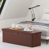 DocSafe Storage Ottoman Bench,Fireproof＆Waterproof Folding Storage Bench with Lock(15”x 43”x15”),Leather