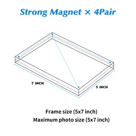 JUOIFIP Acrylic Picture Frame 5x7 Inch 2 Pack,Clear Magnetic Photo Frames,Double Side Freetanding Frame, Modern Acrylic Floating Frame,Certificate Frame for Family,Office,College