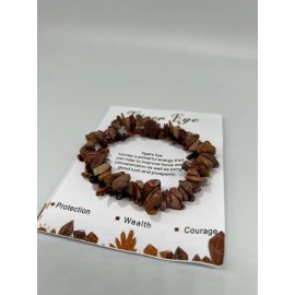 Tiger Eye Bracelet 8mm Raw Handmade Natural Stone for Courage Wealth